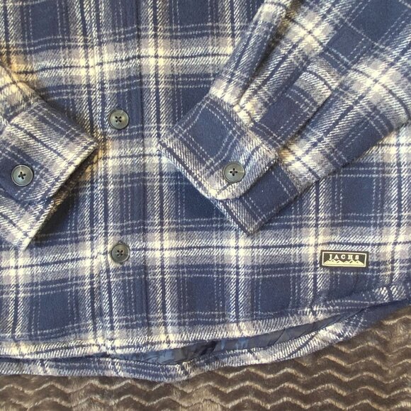 Jachs New York Blue Plaid Quilted flannel Jacket Button-Up Outerwear Mens SZ M - Picture 7 of 11